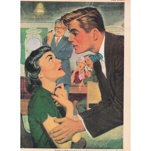Vintage 1950s Farm Journal Magazine Print Ad Romantic Illustration Art Decor